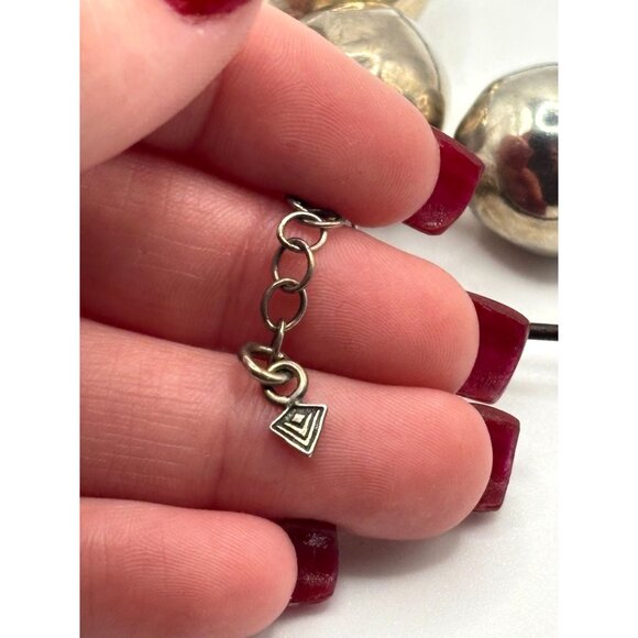 Silpada 925 Sterling Silver Triple Ball Leather Cord Necklace - Picture 6 of 6